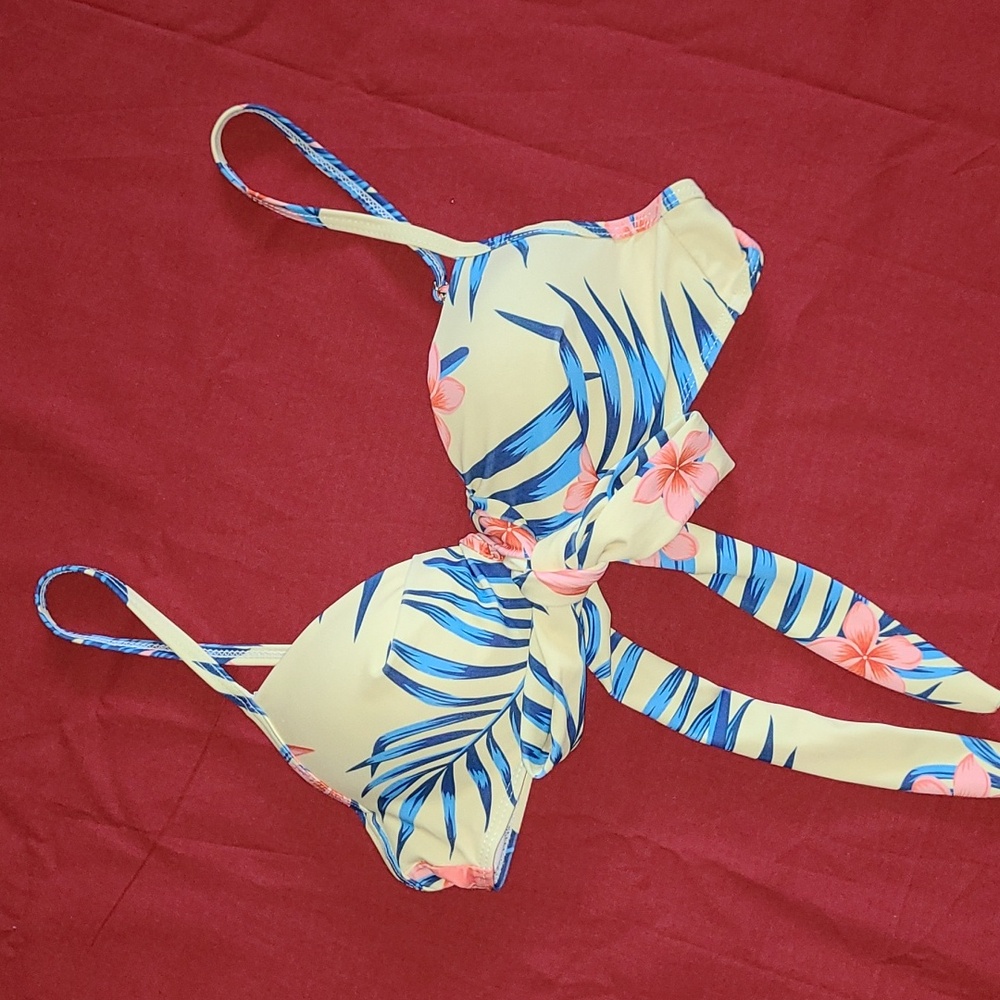 Pushup swimming top  size S colors yellow, blue, peach pink